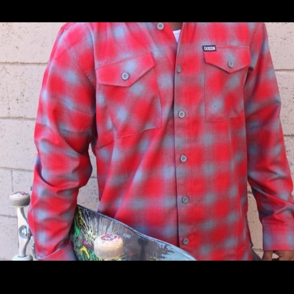 DIXXON The Pulaski OG  Flannel Men's Long Sleeve Button Down Red & Gray Shirt L - Picture 3 of 12